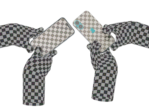 Мультфильм "Руки держат стилизованный смартфон" 3D Модель