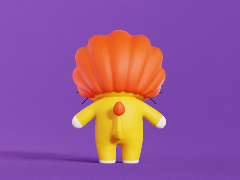Personaggio dei cartoni animati di leone Chibi Kawaii Modello 3D