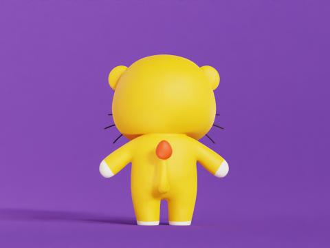 Personaggio dei cartoni animati di leone Chibi Kawaii Modello 3D