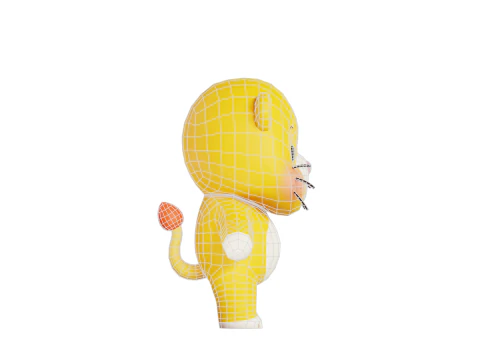 Lion Cartoon Character Chibi Kawaii 3D Model