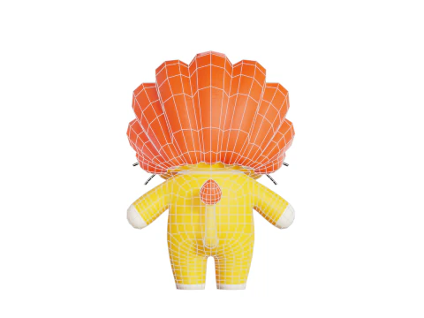 Lion Cartoon Character Chibi Kawaii 3D Model