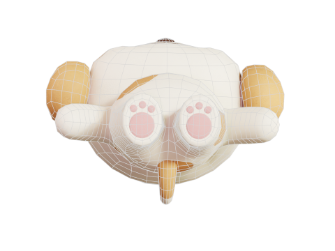 Собака Персонаж Мультфильма Чиби Каваи 3D Модель