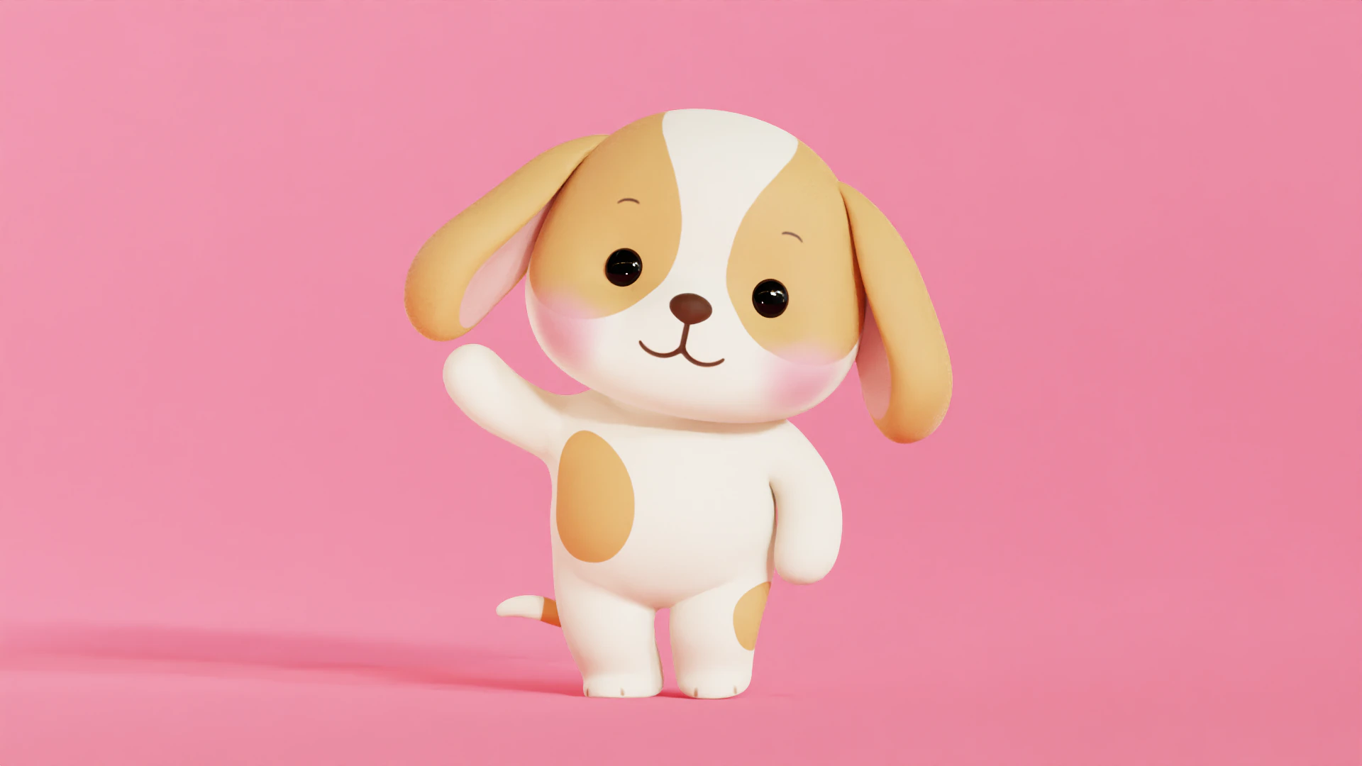 Dog Character Cartoon Chibi Kawaii Rigged Animated 3D Model .c4d .max .obj .3ds .fbx .stl .blend 
