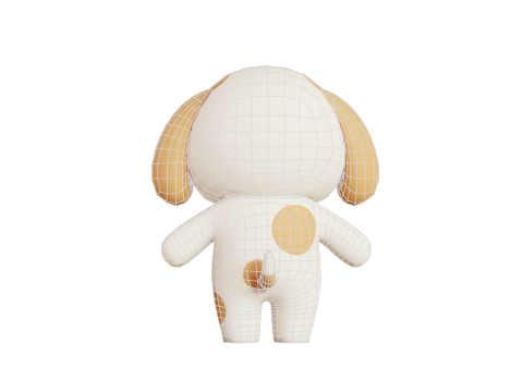 Hond karakter cartoon Chibi Kawaii opgetuigd geanimeerd 3D Model