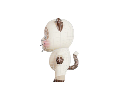 Cat Character Cartoon Siamese Chibi Kawaii 3D Model