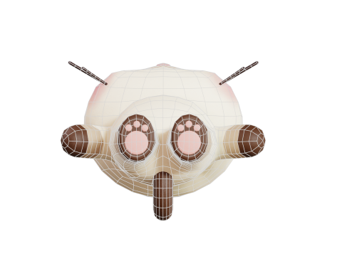 Gatto personaggio dei cartoni animati siamese Chibi Kawaii Modello 3D