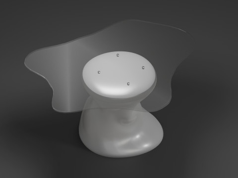 Set of white plastic furniture in the Panton style 3D Modell