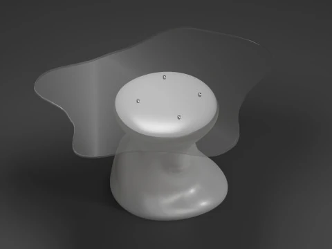Set of white plastic furniture in the Panton style 3D Model