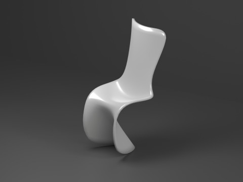 Set of white plastic furniture in the Panton style 3D Modell