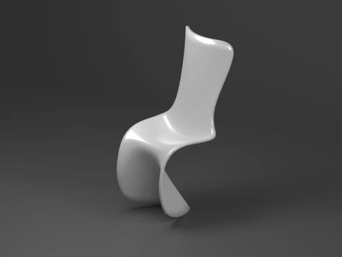 Set of white plastic furniture in the Panton style 3D Model
