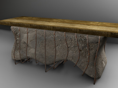 Industrial style bench Modelo 3D