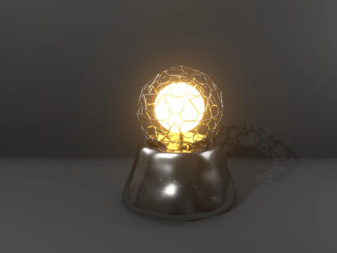 Lamp with a metal mesh in an industrial style 3D Model