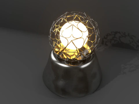 Lamp with a metal mesh in an industrial style 3D Model