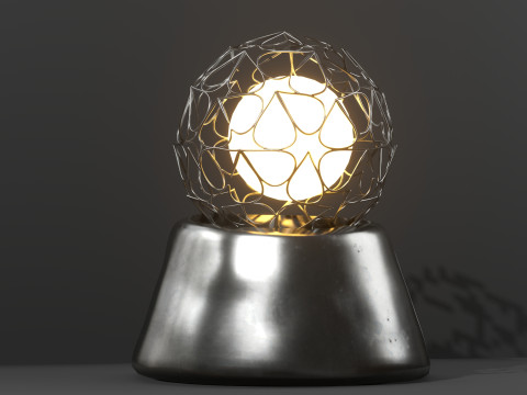 Lamp with a metal mesh in an industrial style 3D Modell