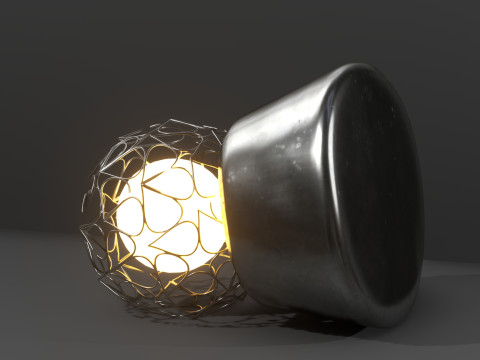 Lamp with a metal mesh in an industrial style 3D Modell
