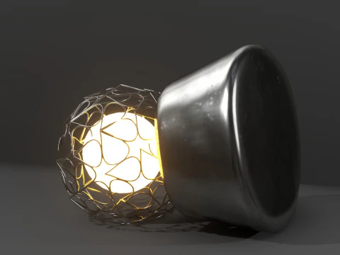 Lamp with a metal mesh in an industrial style 3D Model