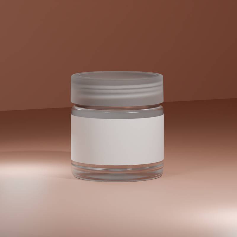 3D Cosmetic Jar Transparent Bottle with Frosted Cap Low-poly Model 3D .c4d .max .obj .3ds .fbx .stl .blend