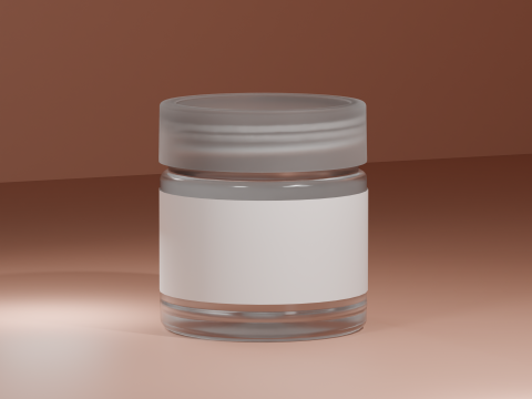 3D Cosmetic Jar Transparent Bottle with Frosted Cap Low-poly 3D Model