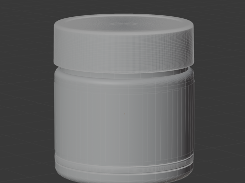3D Cosmetic Jar Transparent Bottle with Frosted Cap Low-poly Model 3D