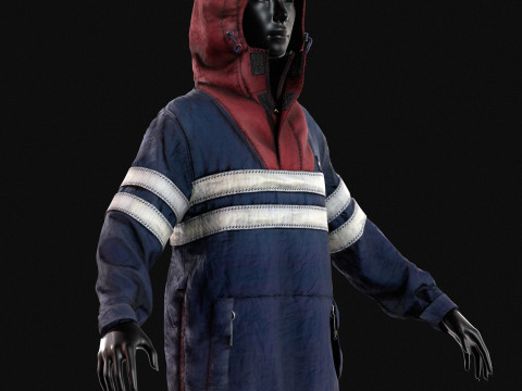 Tommy Hilfiger colorblock competitive vintage jacket - anorak 3D Model
