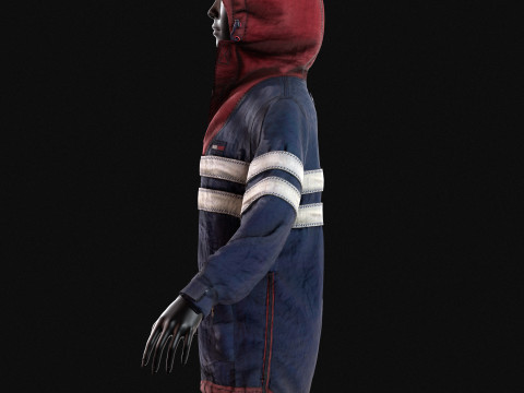 Tommy Hilfiger colorblock competitive vintage jacket - anorak Model 3D