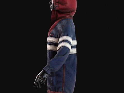 Tommy Hilfiger colorblock competitive vintage jacket - anorak 3D Model