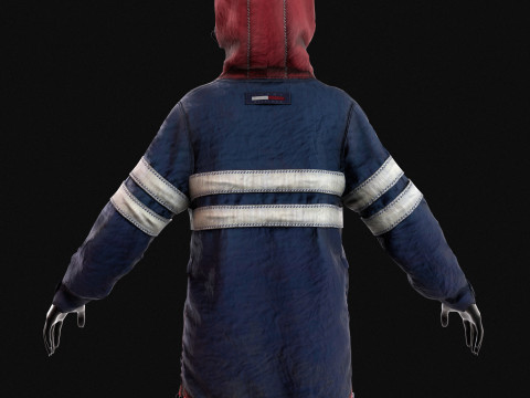 Tommy Hilfiger colorblock competitive vintage jacket - anorak Model 3D