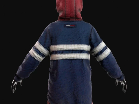 Tommy Hilfiger colorblock competitive vintage jacket - anorak 3D Model