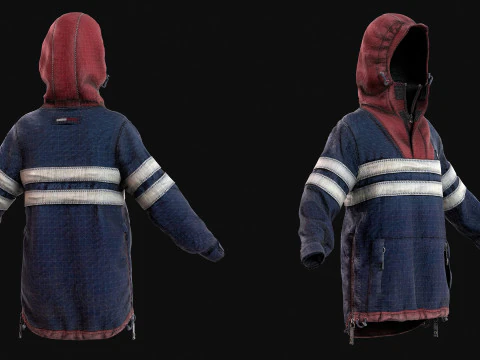 Tommy Hilfiger colorblock competitive vintage jacket - anorak 3D Model