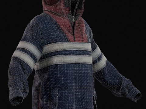 Tommy Hilfiger colorblock competitive vintage jacket - anorak Model 3D