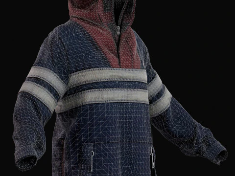 Tommy Hilfiger colorblock competitive vintage jacket - anorak 3D Model