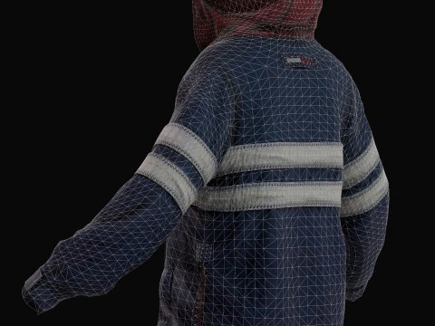 Tommy Hilfiger colorblock competitive vintage jacket - anorak 3D Model