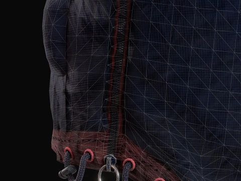 Tommy Hilfiger colorblock competitive vintage jacket - anorak 3D Model