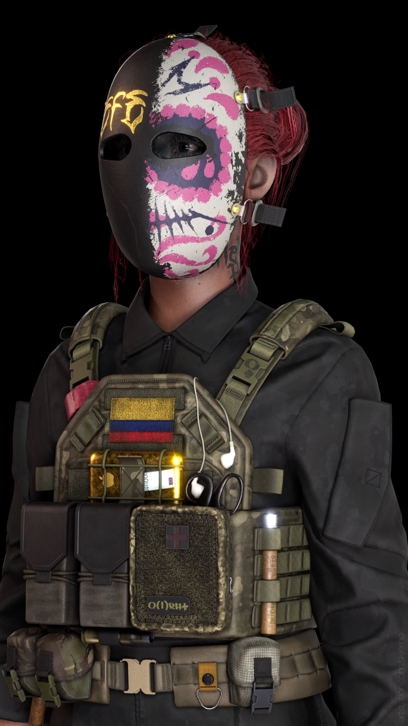 Valeria the cartel shooter - Gameready original character 3Dモデル .c4d .max .obj .3ds .fbx .stl .blend 