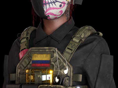 Valeria the cartel shooter - Gameready original character 3D Модель