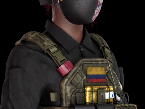 Valeria the cartel shooter - Gameready original character 3Dモデル