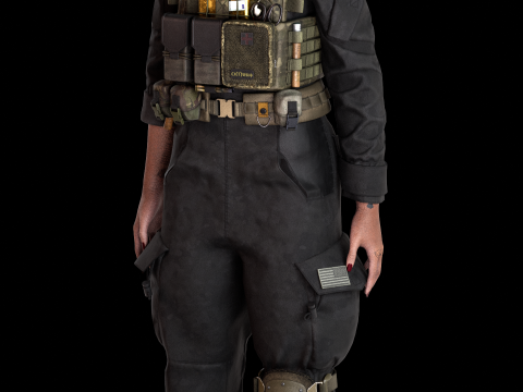 Valeria the cartel shooter - Gameready original character 3Dモデル