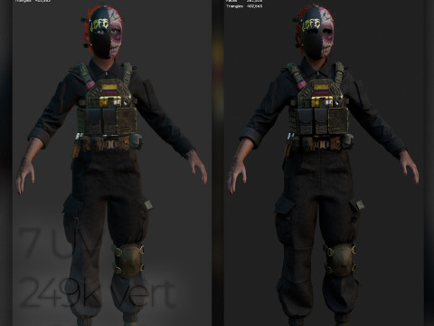 Valeria the cartel shooter - Gameready original character 3Dモデル