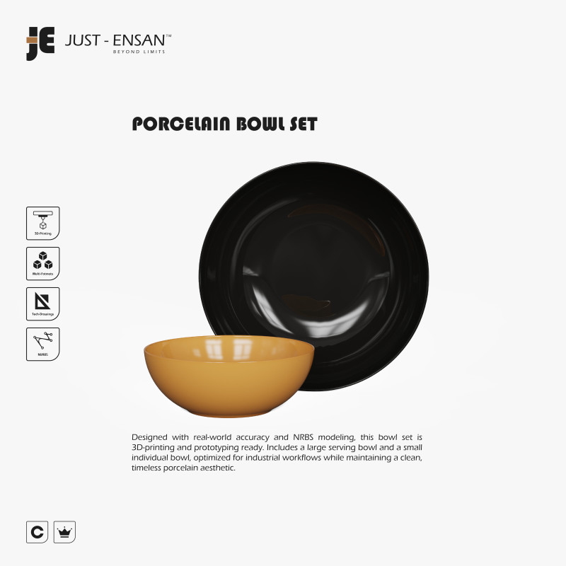 Porcelain Bowl Set 3D Принт Модель .c4d .max .obj .3ds .fbx .stl .blend 