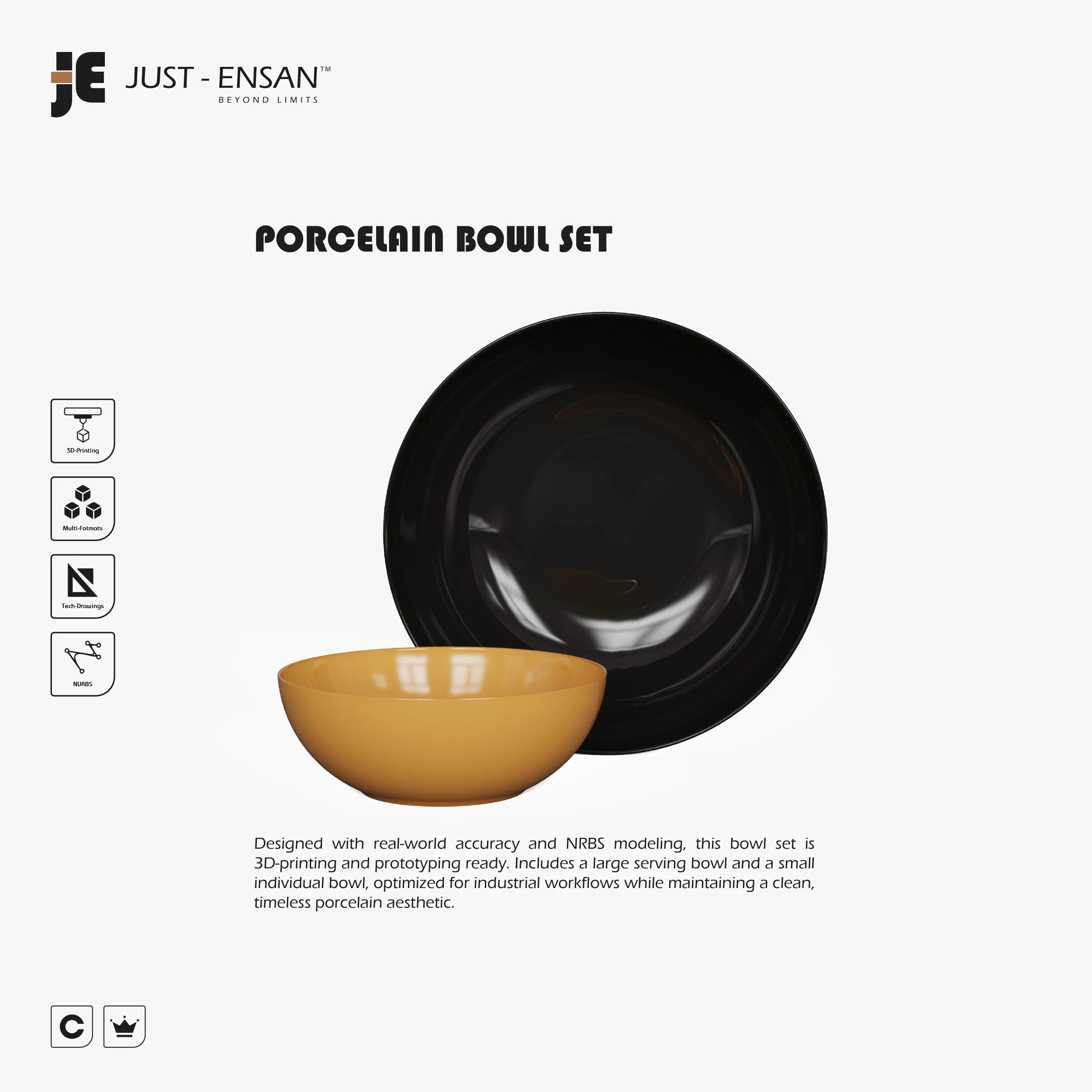 Porcelain Bowl Set 3D Print Model .c4d .max .obj .3ds .fbx .stl .blend 