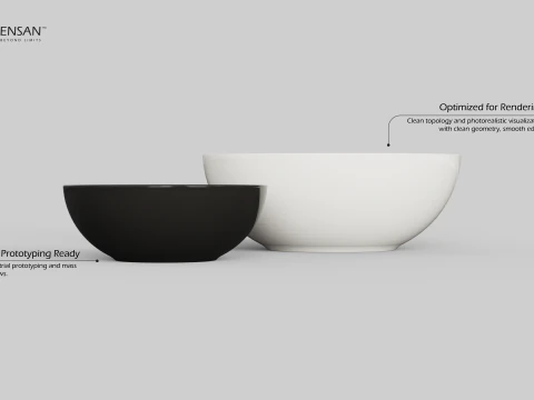Porcelain Bowl Set 3D Print Model