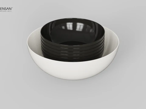 Porcelain Bowl Set 3D Print Model