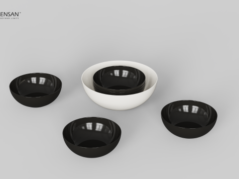 Porcelain Bowl Set 3D Принт Модель