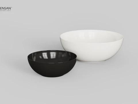 Porcelain Bowl Set 3D Print Model