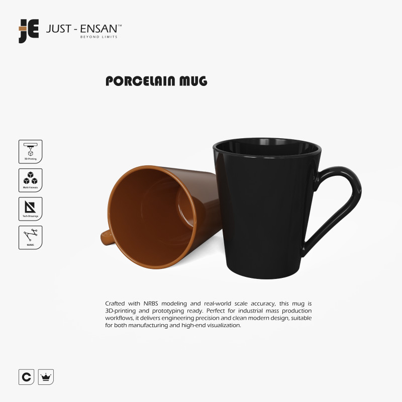 Porcelain Mug Model Cetak 3D .c4d .max .obj .3ds .fbx .stl .blend 