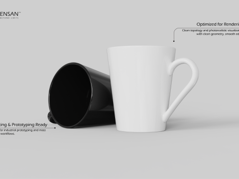 Porcelain Mug Model Cetak 3D