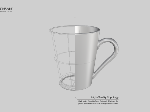 Porcelain Mug Model Cetak 3D