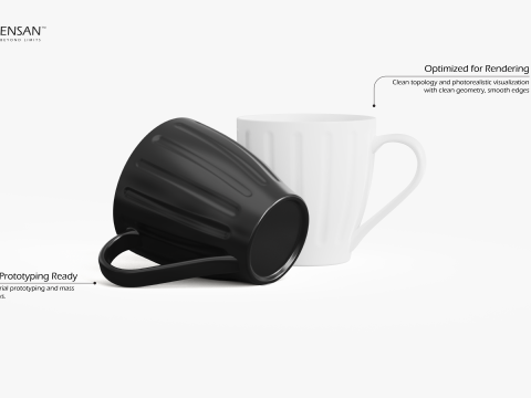 Porcelain Mug 3D Print Model