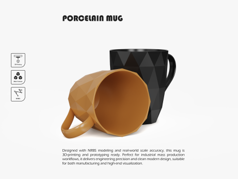 Porcelain Mug 3D Print Model