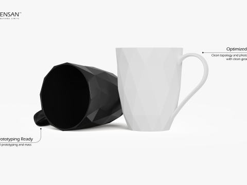 Porcelain Mug Model Cetak 3D